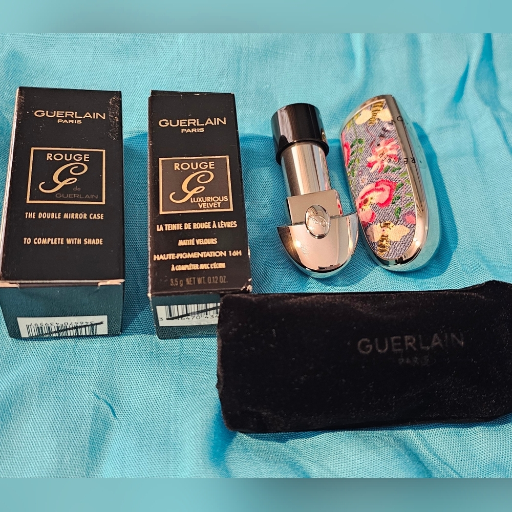 Guerlain Rouge G Luxurious Velvet Lipstick And Double Mirror Case Set